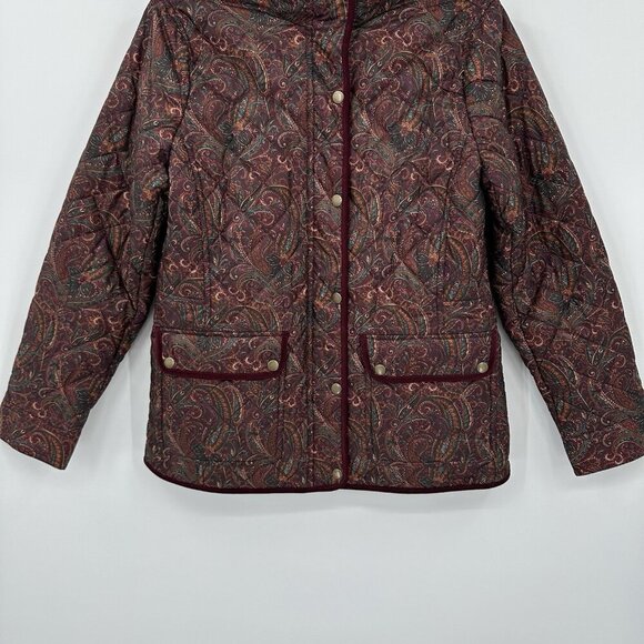barn jacket coat puffer paisley outerwear fall autumn colorful M - Picture 4 of 7